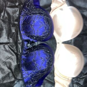 Victoria's Secret Blue and Cream Intimate Bras